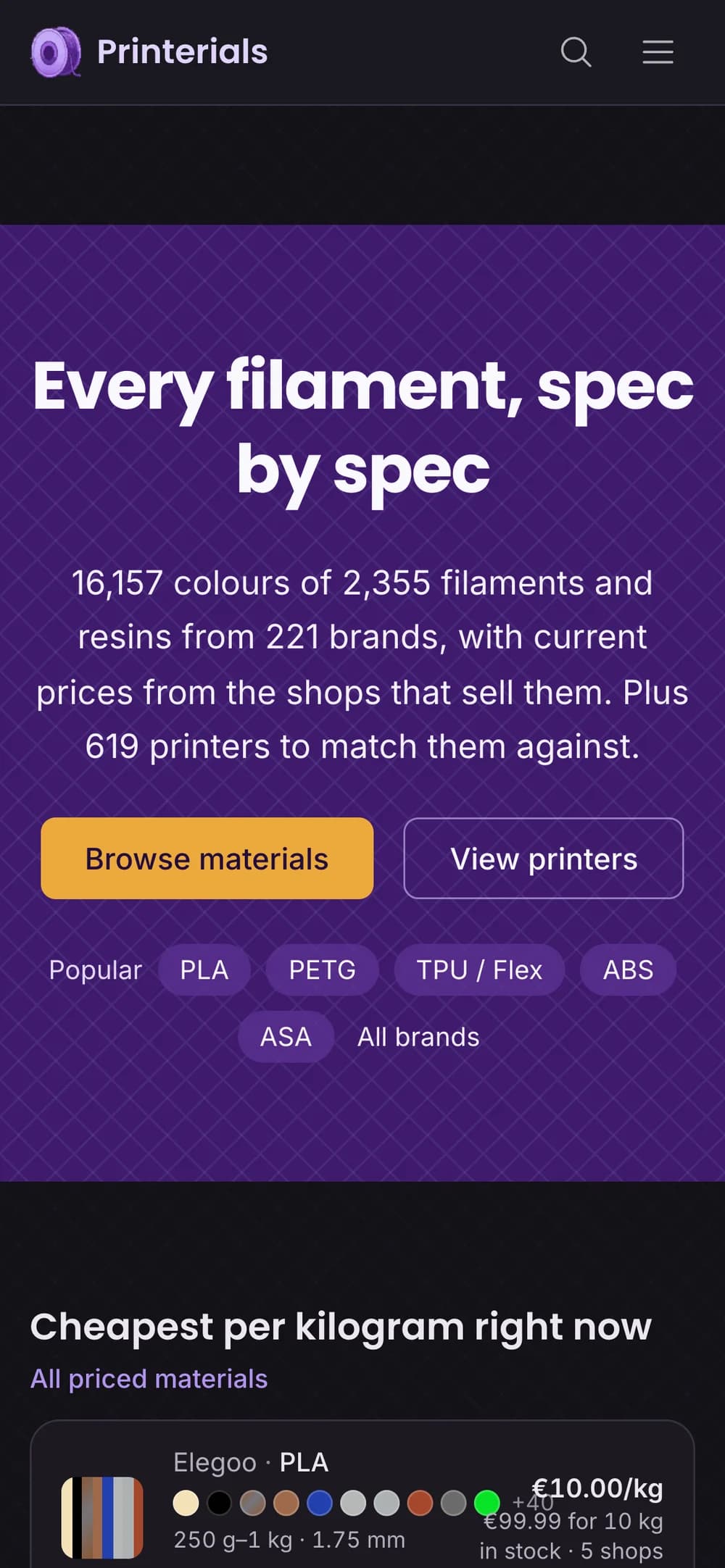 Front page on a phone